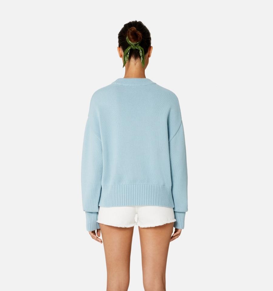 Blue Ami Paris Ami de Coeur Crewneck Sweaters | ami_IE346