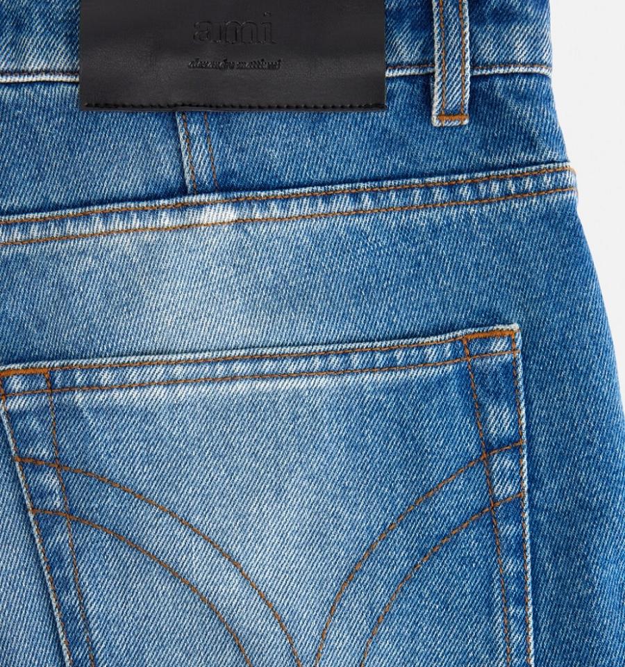 Blue Ami Paris Straight Fit Denim | ami_IE276