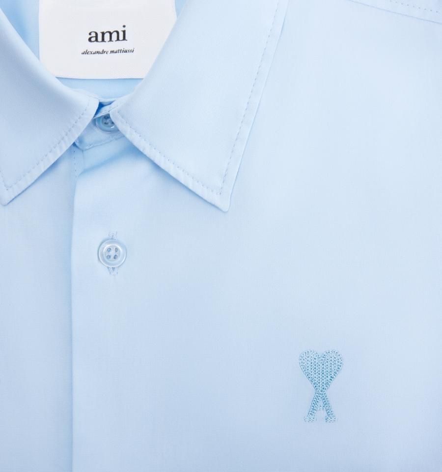 Blue Ami Paris Tonal Ami de Coeur Shirts | ami_IE184