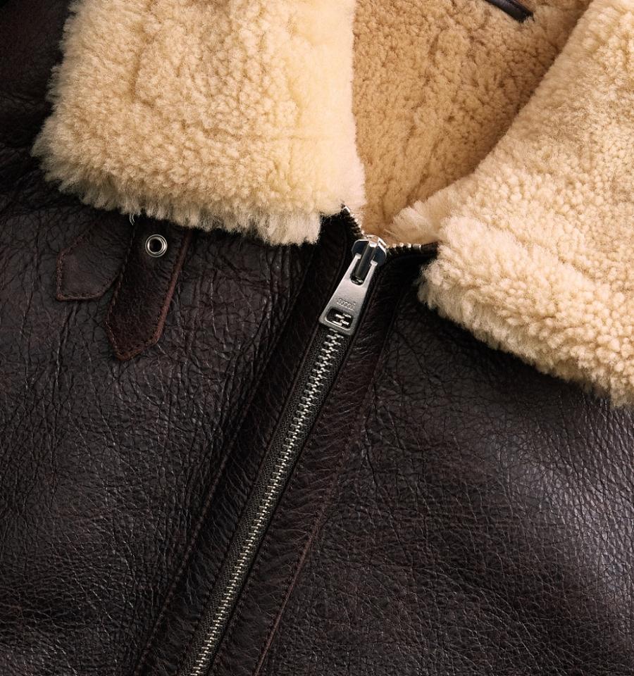 Brown Ami Paris Shearling Jackets | ami_IE206