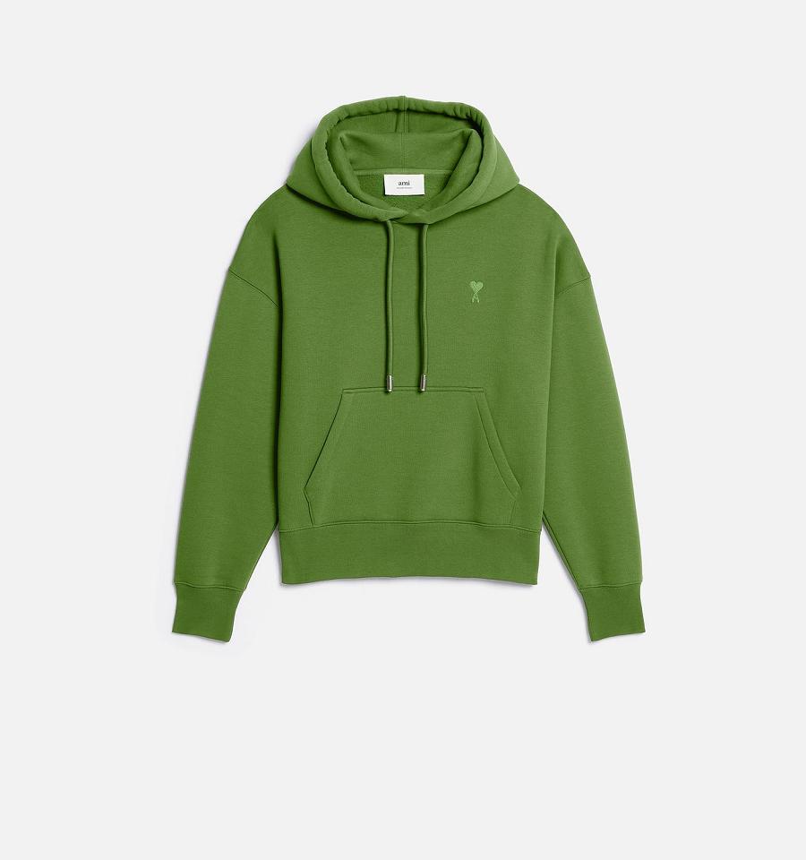 Green Ami Paris Ami de Coeur Hoodies | ami_IE168