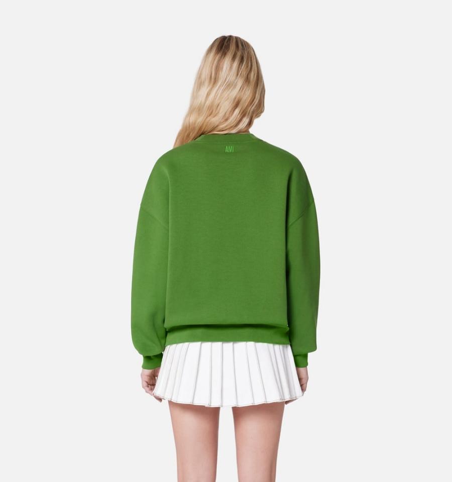 Green Ami Paris Ami de Coeur Sweatshirts | ami_IE354