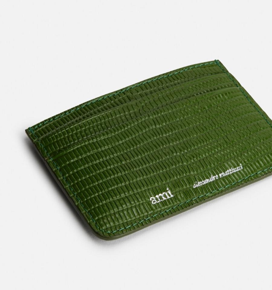 Green Ami Paris Card Holder Card Case | ami_IE350