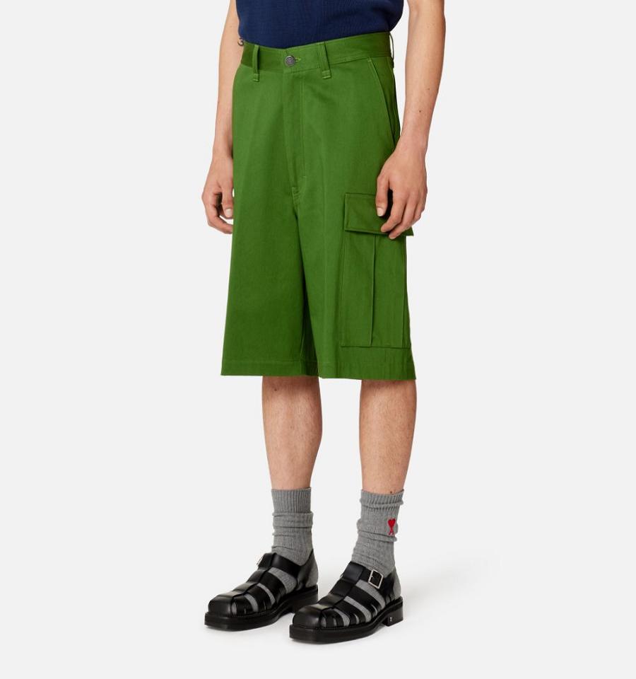 Green Ami Paris Cargo Shorts | ami_IE557