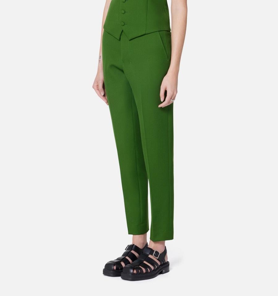 Green Ami Paris Cigarette Fit Pants | ami_IE244