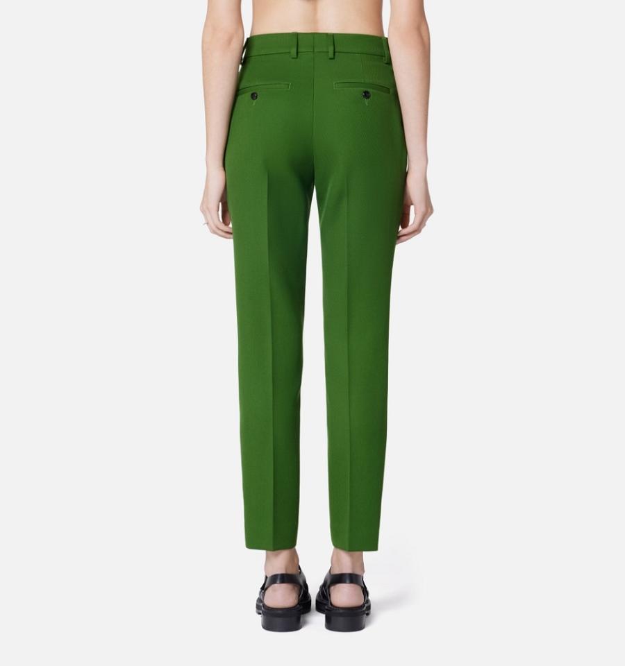 Green Ami Paris Cigarette Fit Pants | ami_IE244