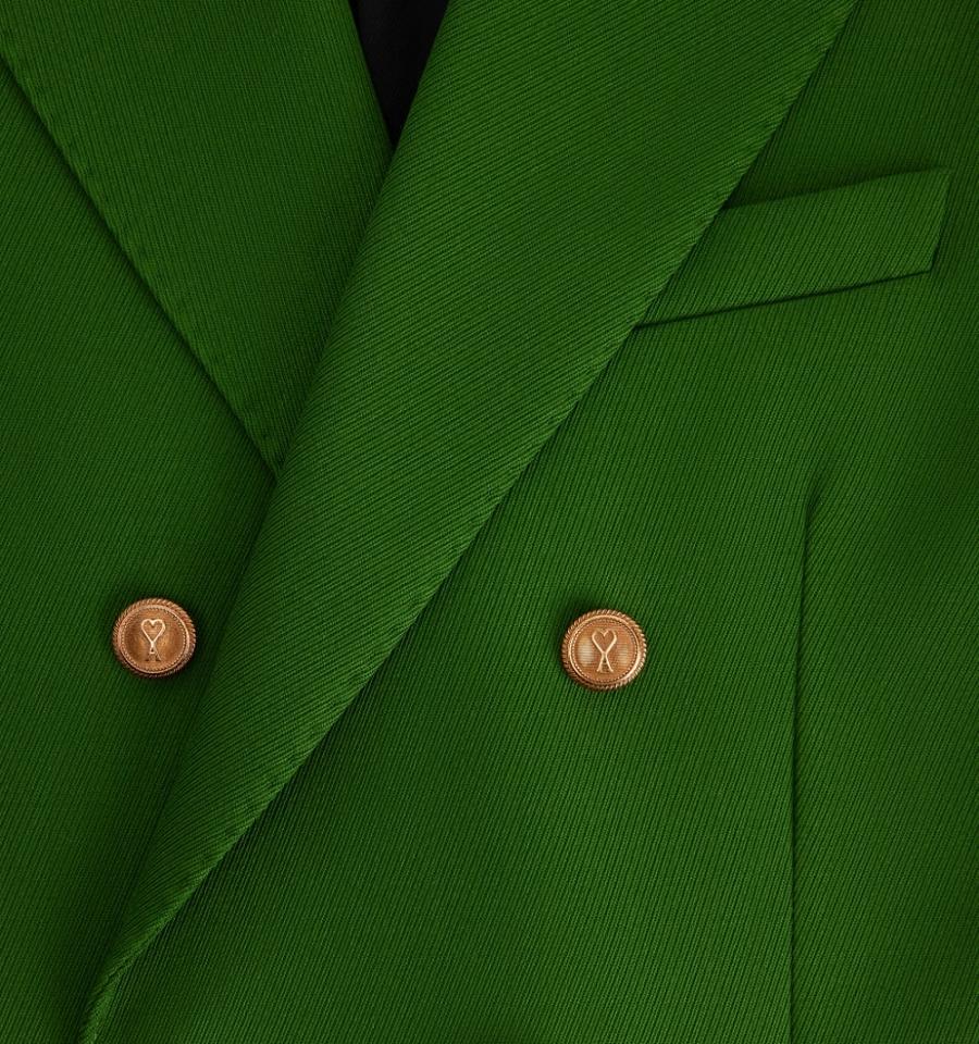 Green Ami Paris Double Breasted Jackets | ami_IE470