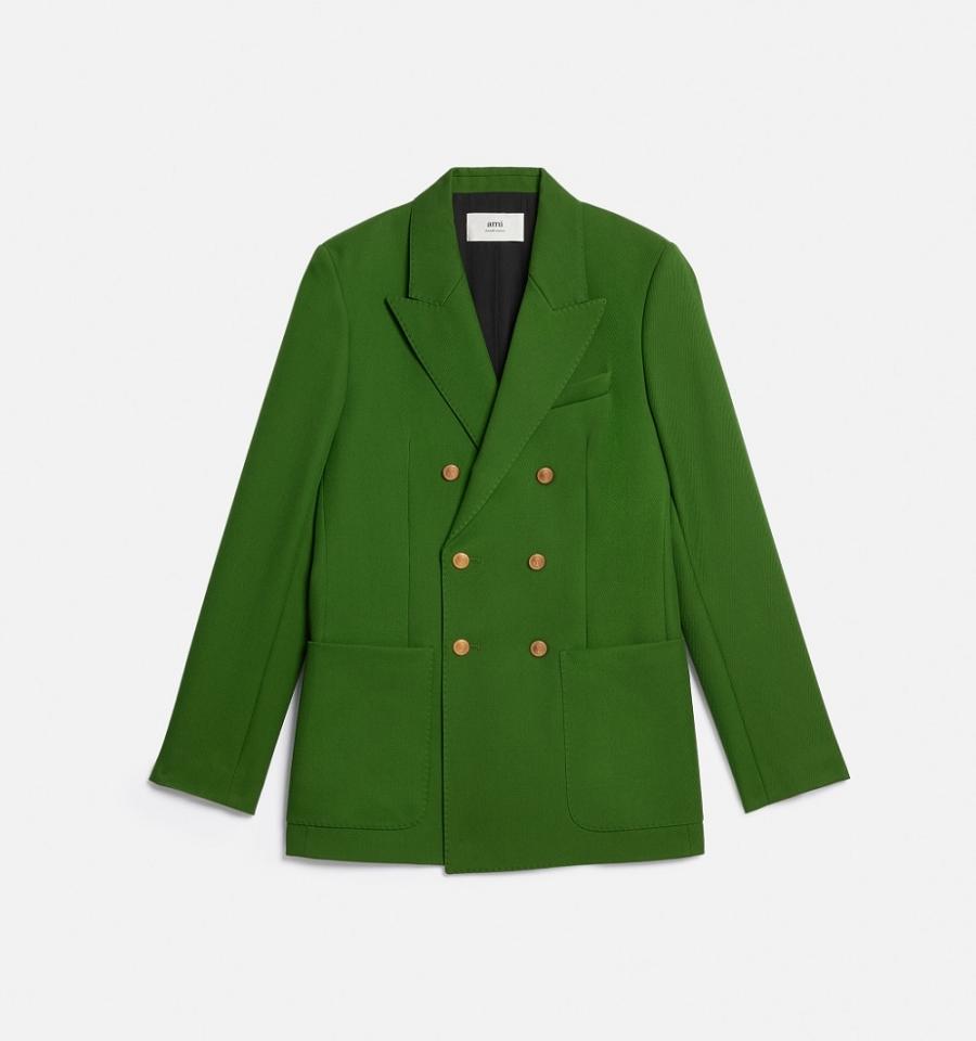 Green Ami Paris Double Breasted Jackets | ami_IE470