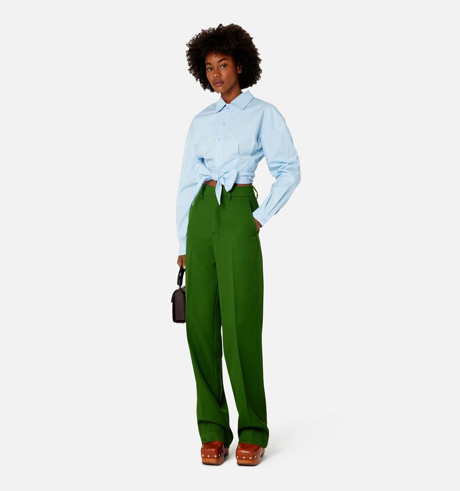 Green Ami Paris Wide Fit Pants | ami_IE156