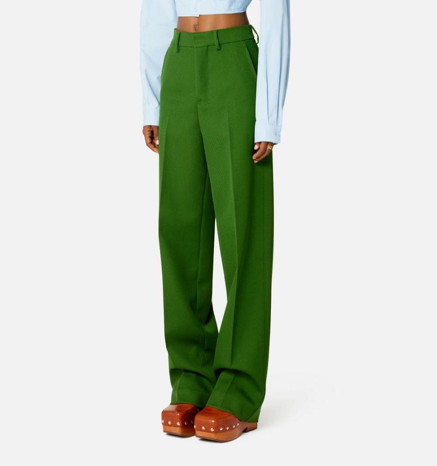 Green Ami Paris Wide Fit Pants | ami_IE156