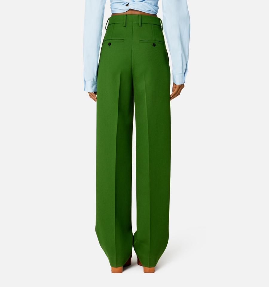 Green Ami Paris Wide Fit Pants | ami_IE156