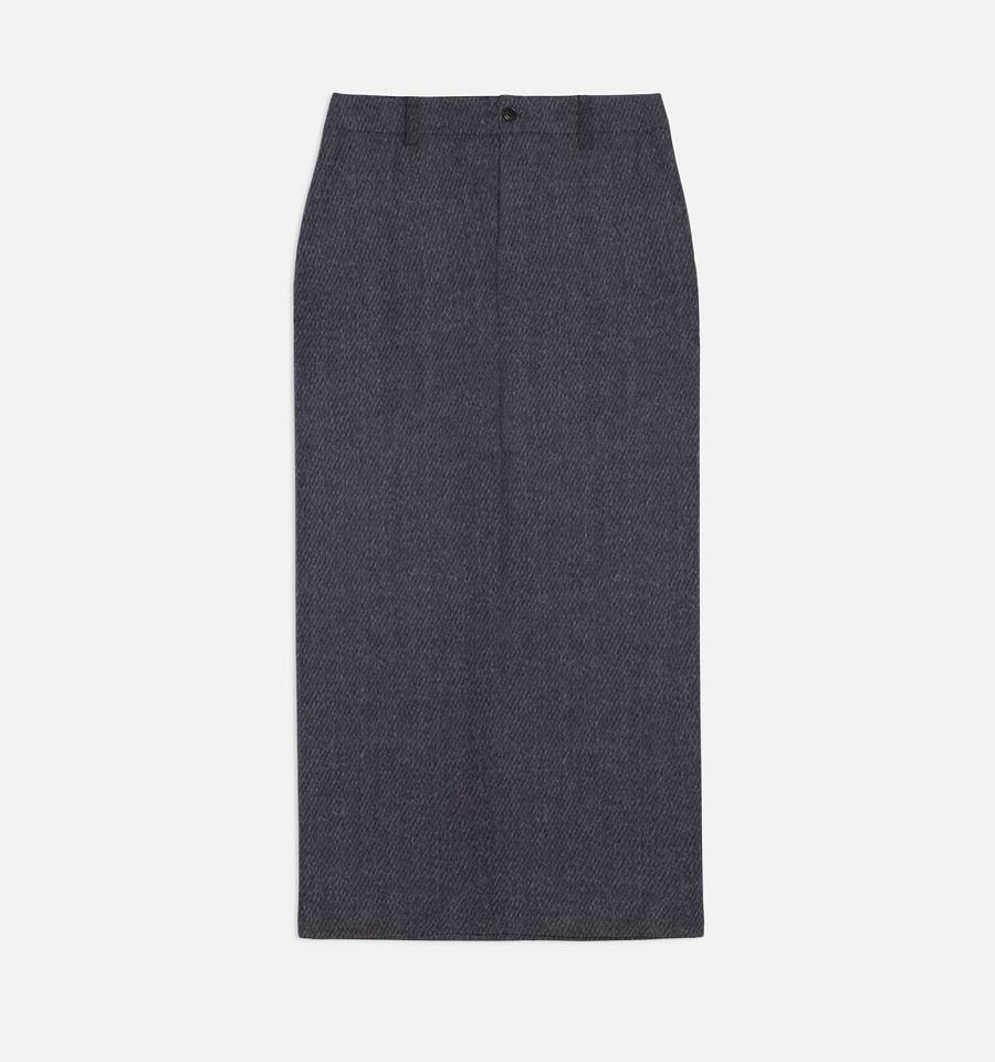 Grey Ami Paris Pencil With Slits Skirts | ami_IE248