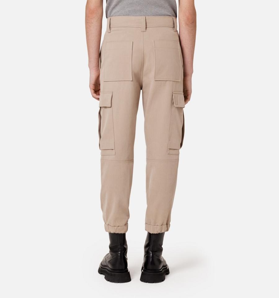 Khaki Ami Paris With Elasticated Ankles Cargo Pants | ami_IE274