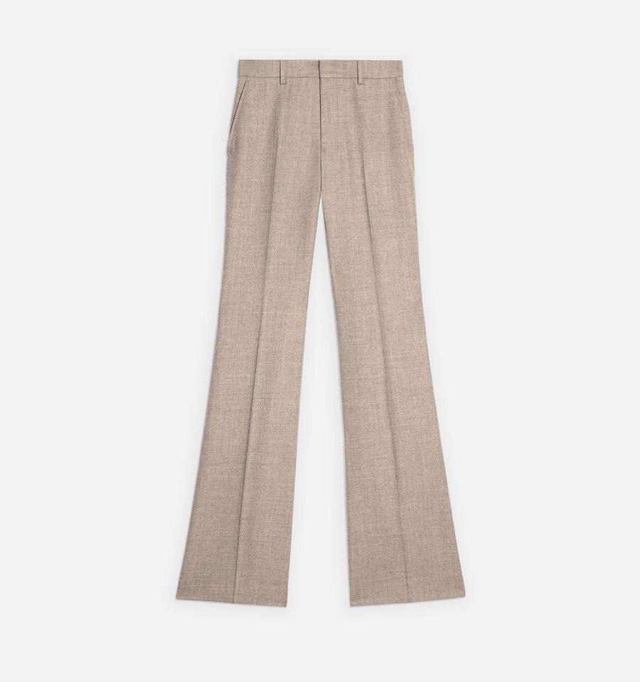 Khaki Ami Paris flared tailored Pants | ami_IE355