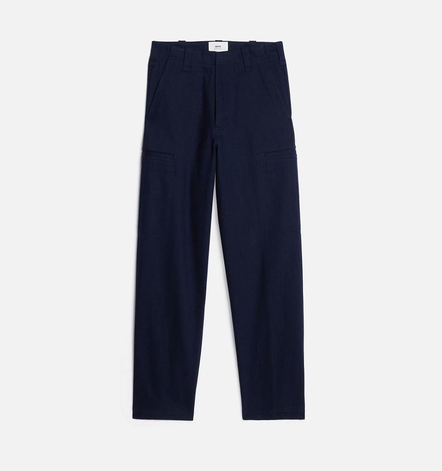 Navy Ami Paris Cargo Cargo Pants | ami_IE622