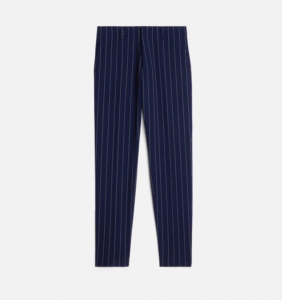 Navy Ami Paris Cigarette Fit Pants | ami_IE218