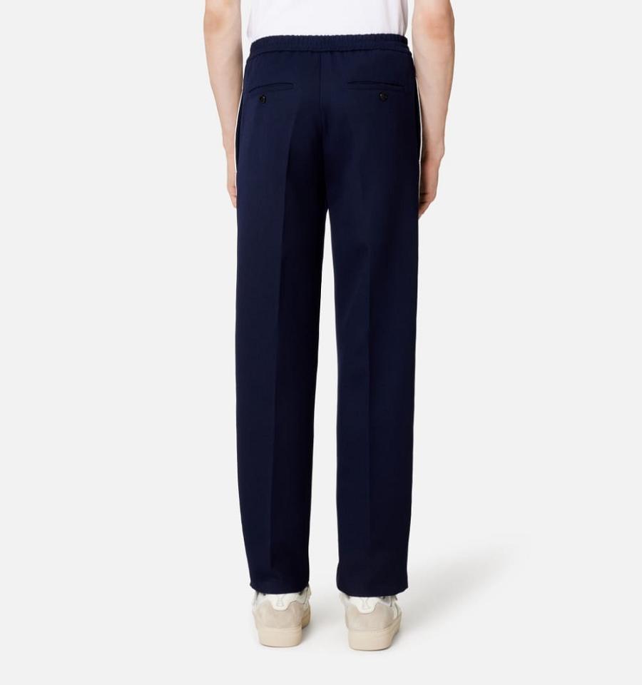 Navy Ami Paris Elasticated Waist Pants | ami_IE108