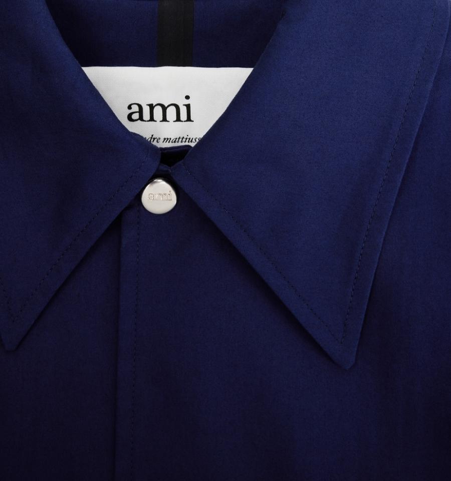 Navy Ami Paris Mac Coats | ami_IE582