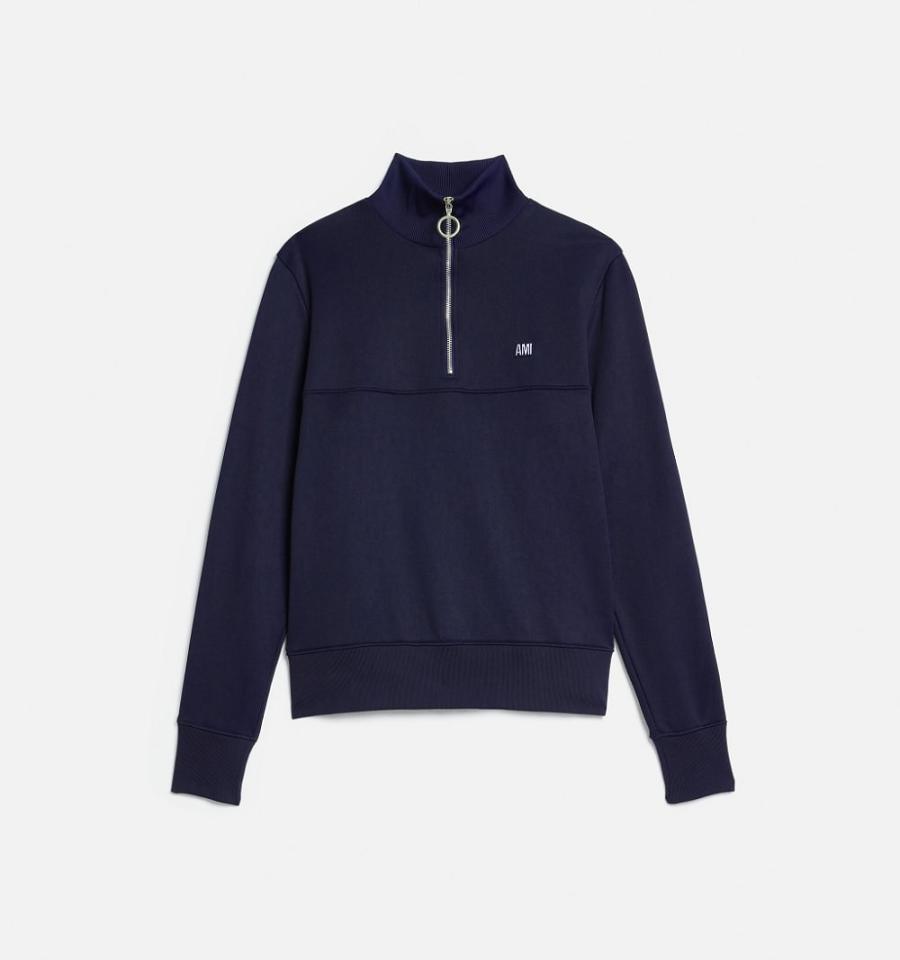 Navy Ami Paris Sweatshirt Fly Sweatshirts | ami_IE600