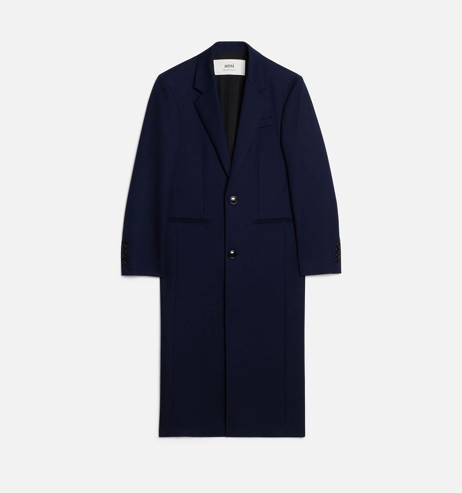 Navy Ami Paris Two Buttons Coats | ami_IE362