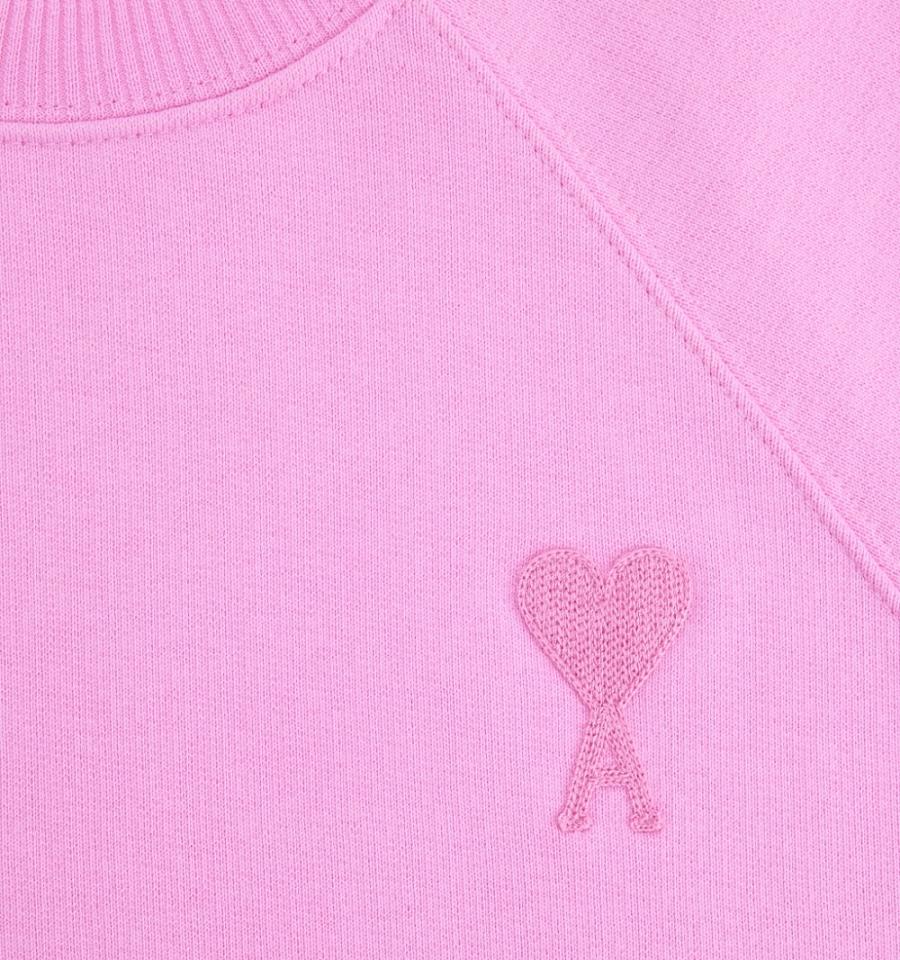 Pink Ami Paris Ami de Coeur Crewneck Sweatshirts | ami_IE544