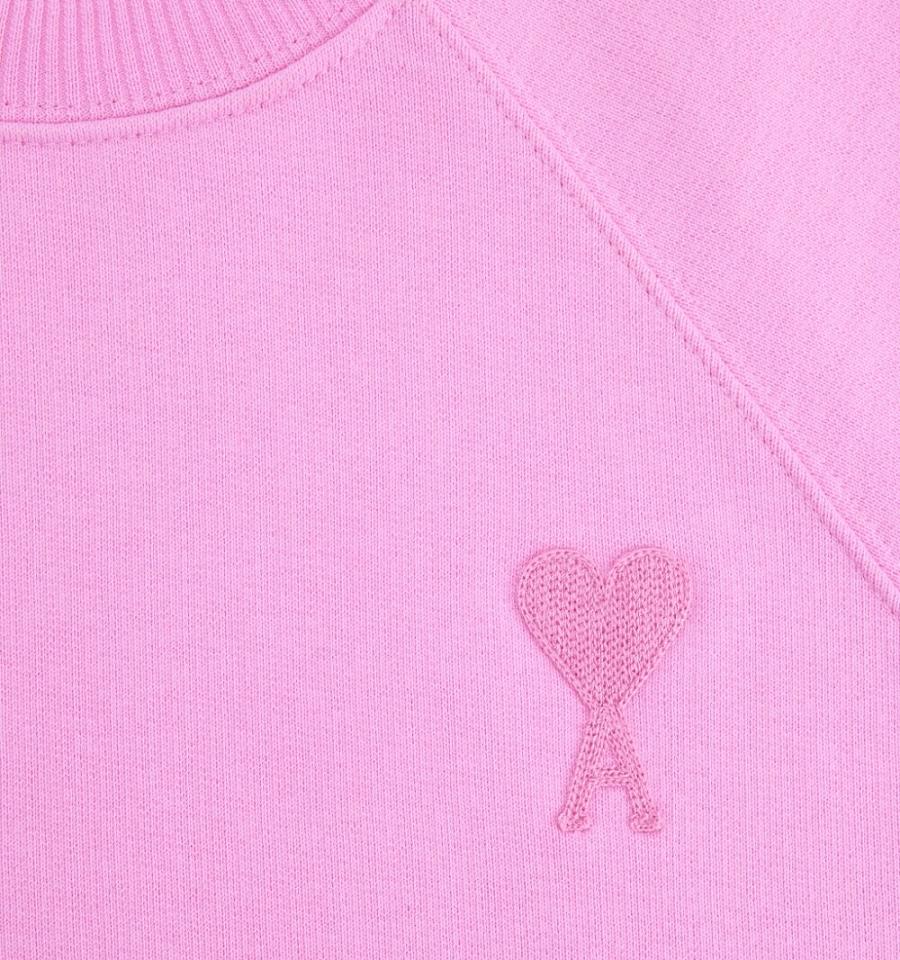 Pink Ami Paris Ami de Coeur Crewneck Sweatshirts | ami_IE553