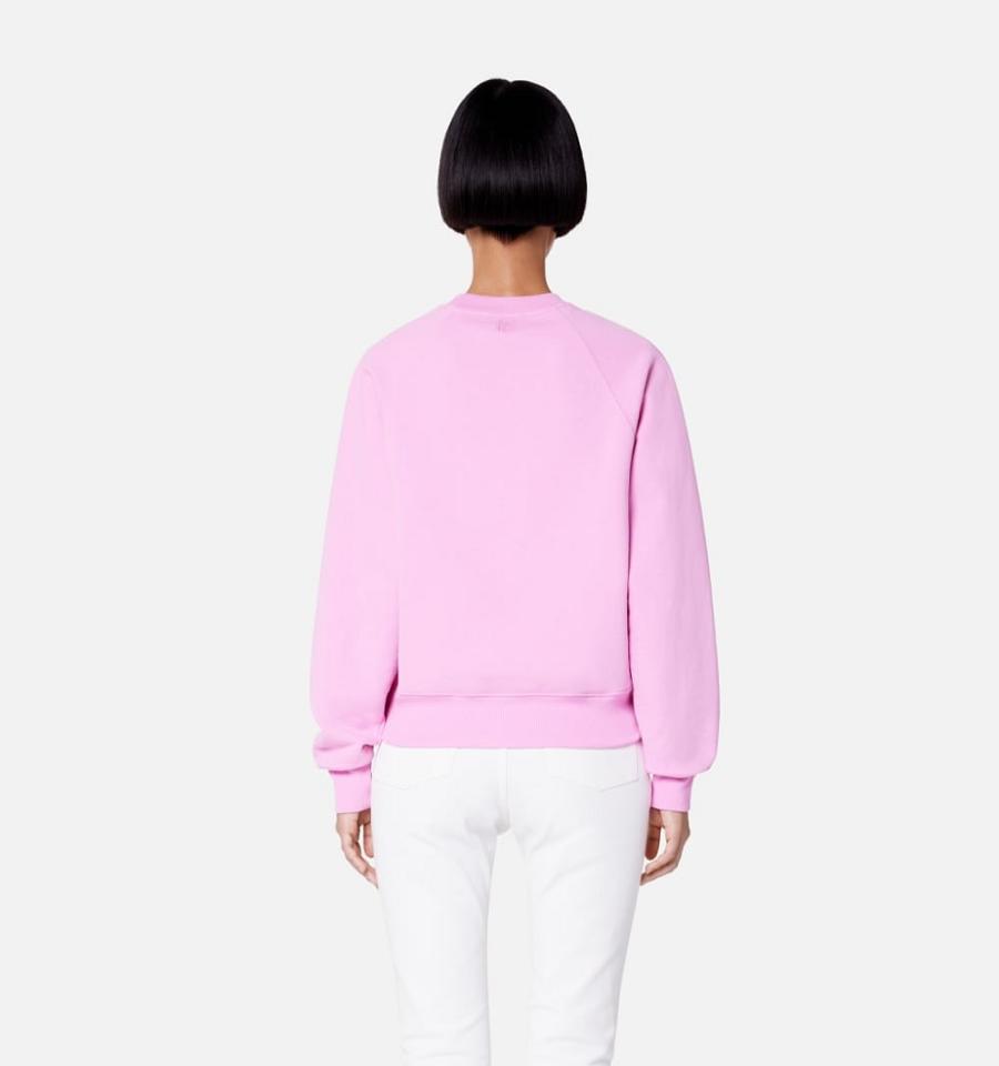 Pink Ami Paris Ami de Coeur Crewneck Sweatshirts | ami_IE553