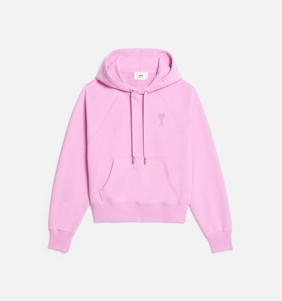 Pink Ami Paris Ami de Coeur Hoodies | ami_IE587