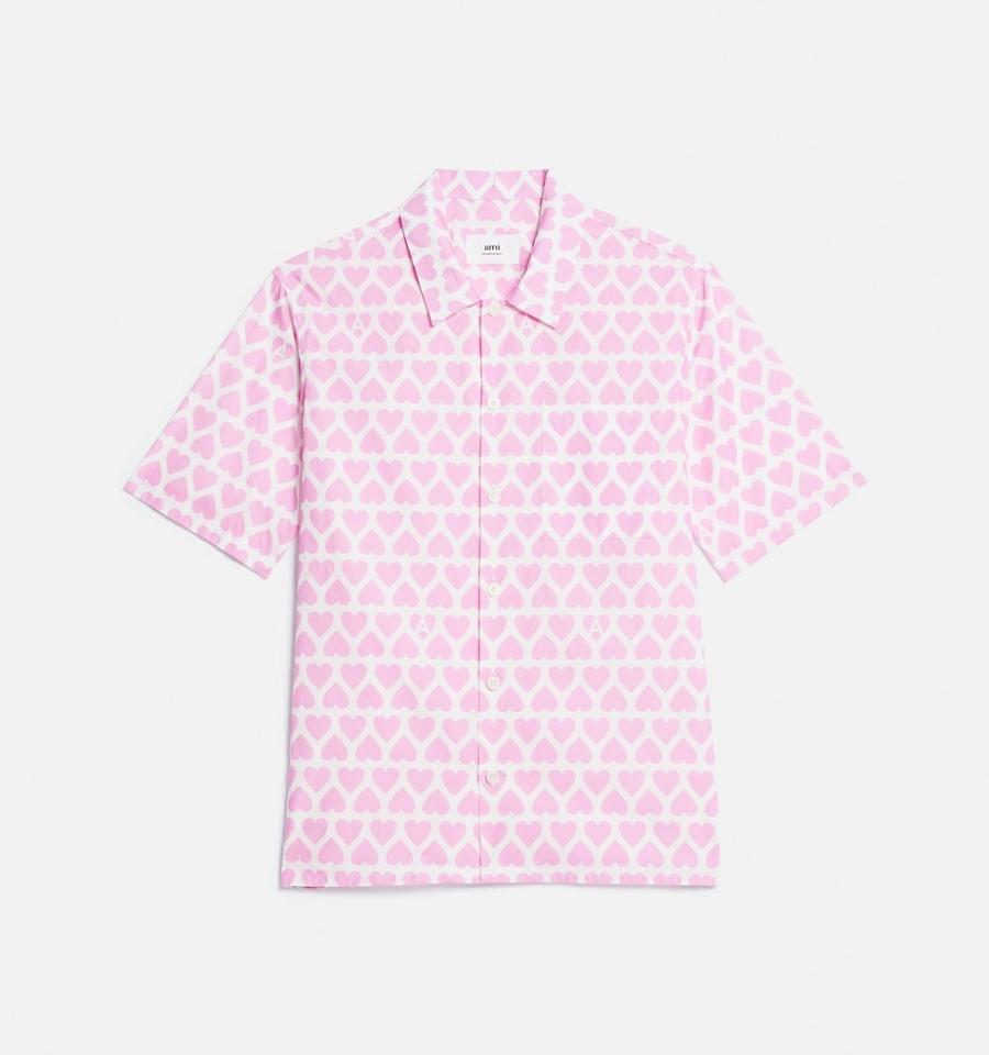 Pink Ami Paris Camp Collar Shirts | ami_IE397