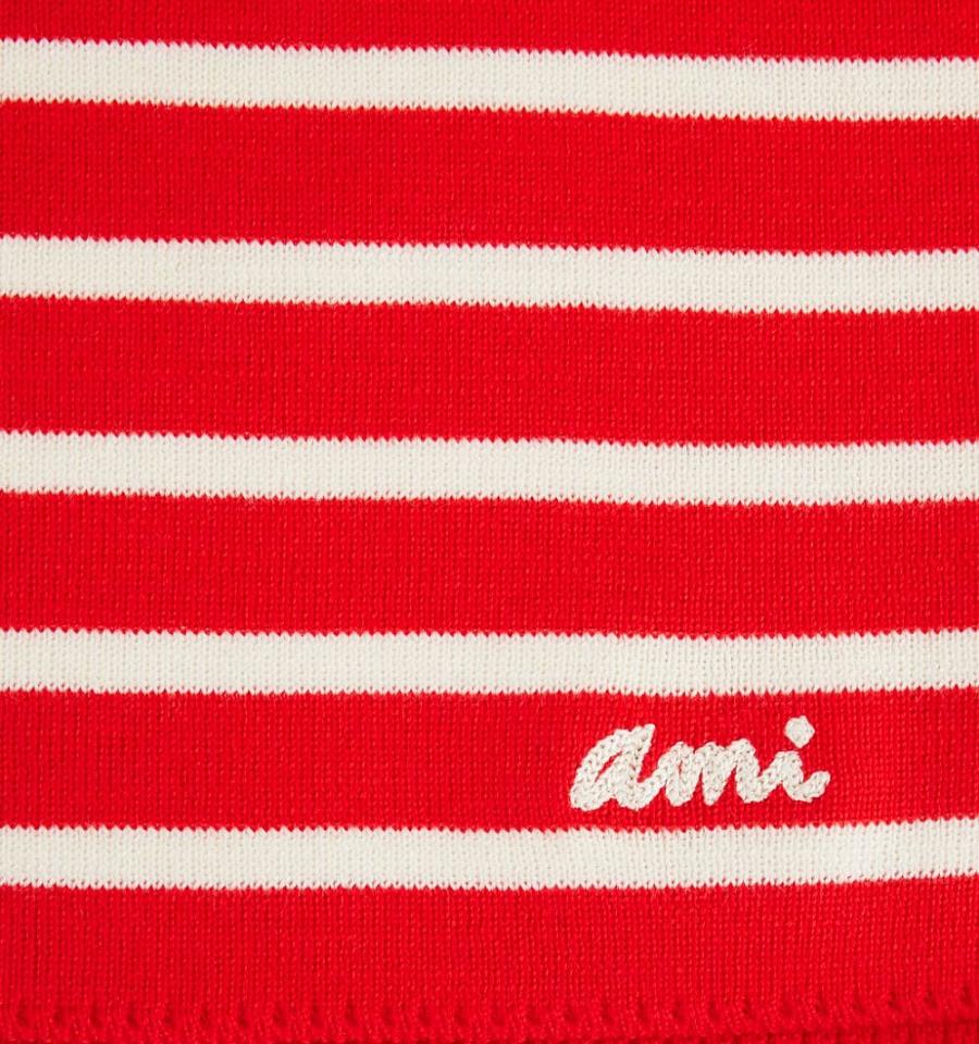 Red Ami Paris Ami Embroidery Sleeveless Sailor Sweaters | ami_IE236