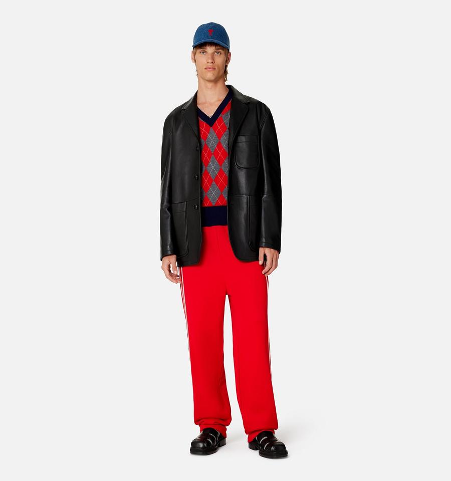 Red Ami Paris Track Pants | ami_IE443