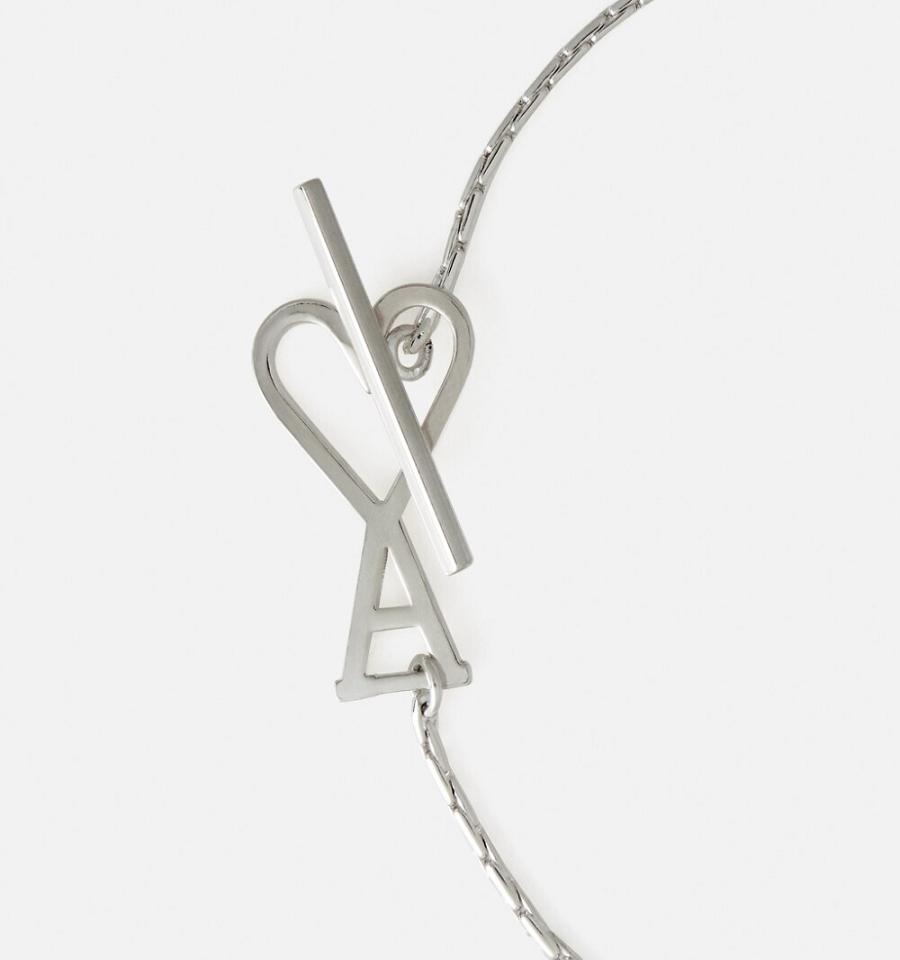 Silver Ami Paris Ami de Coeur Chain Bracelet Jewelry | ami_IE110