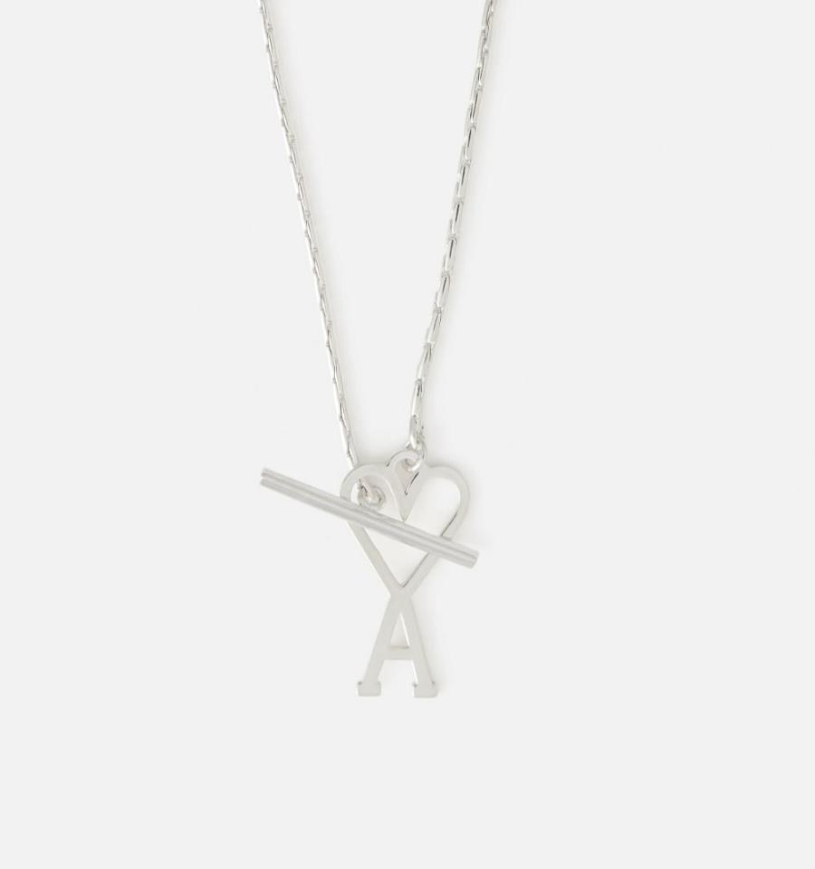 Silver Ami Paris Ami de Coeur Chain Necklace Jewelry | ami_IE197