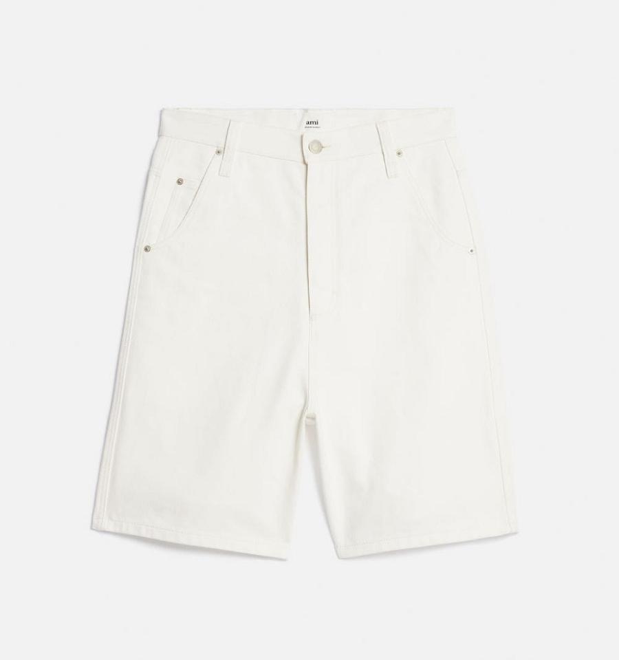 White Ami Paris Alex Fit Shorts | ami_IE152