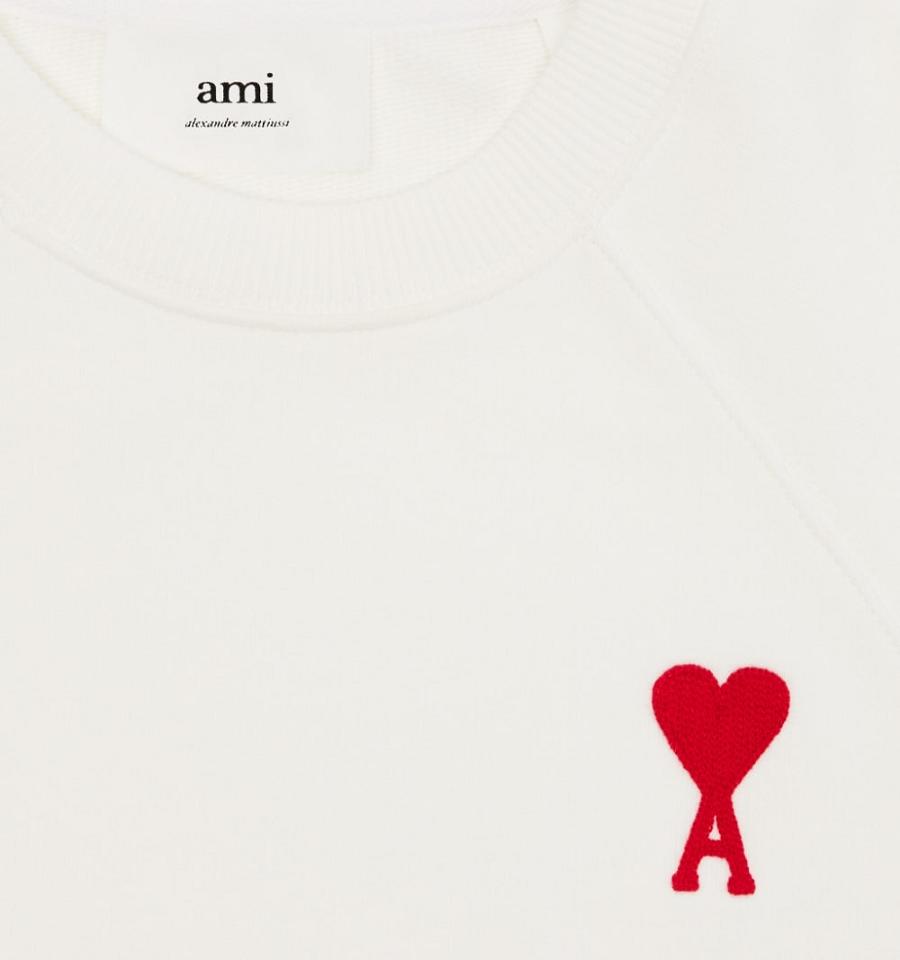 White Ami Paris Ami de Coeur Crewneck Sweatshirts | ami_IE620