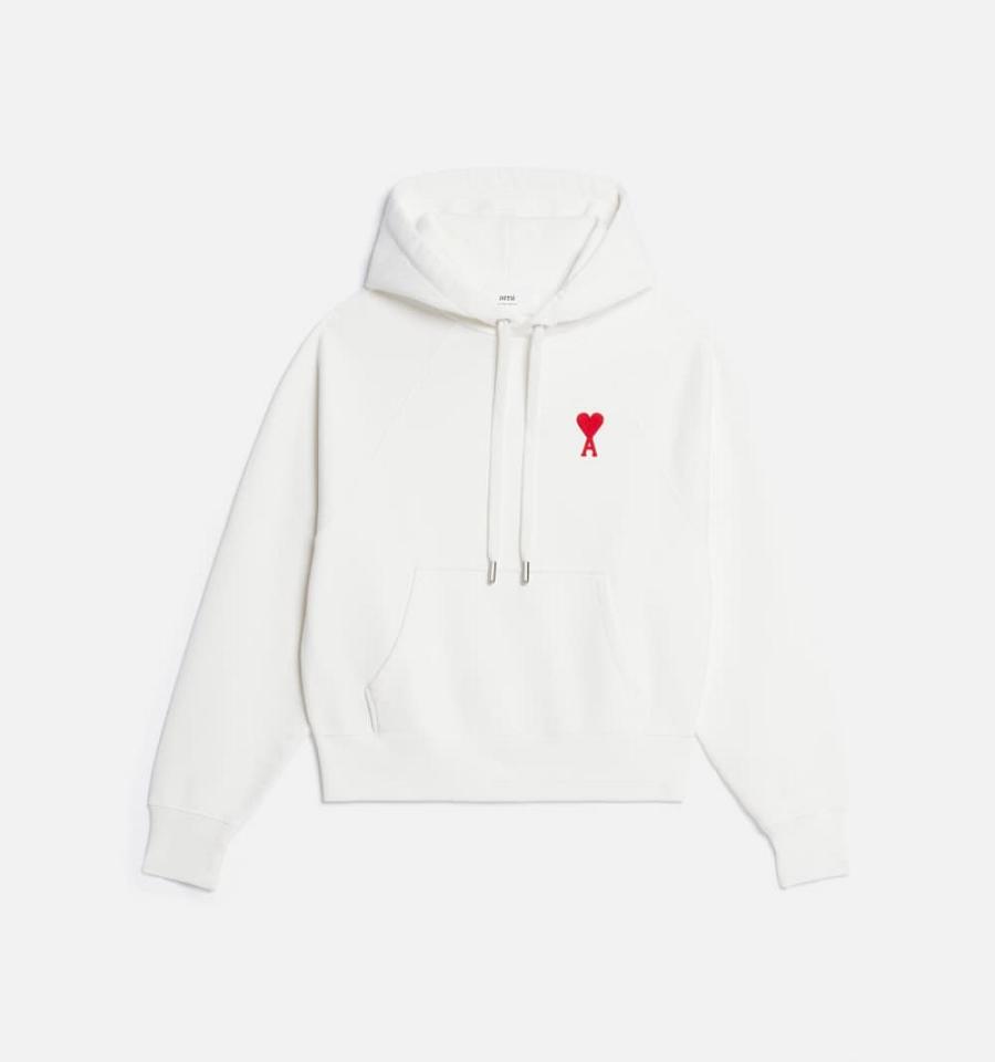 White Ami Paris Ami de Coeur Hoodies | ami_IE450