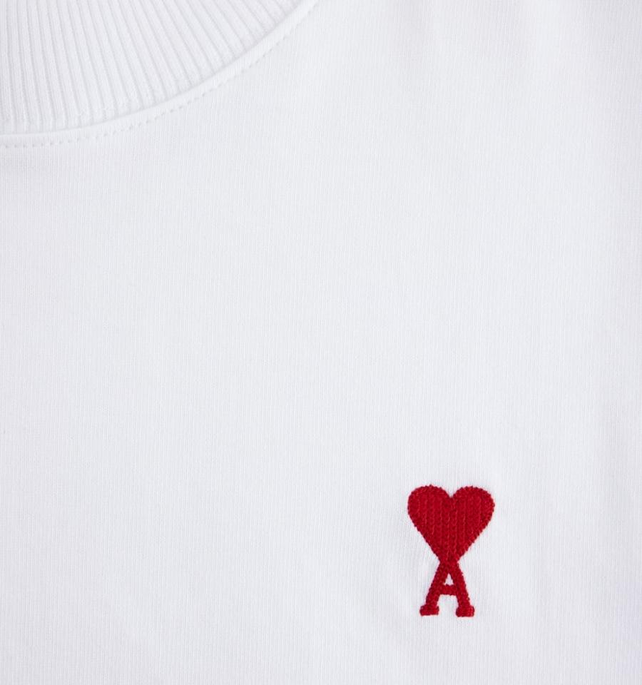 White Ami Paris Ami de Coeur Long Sleeves T Shirts | ami_IE269