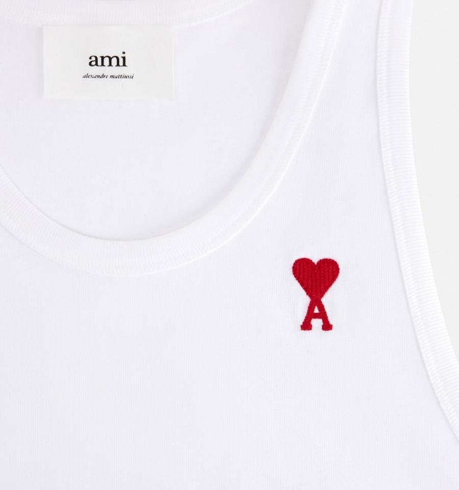 White Ami Paris Ami de Coeur Tanks | ami_IE235