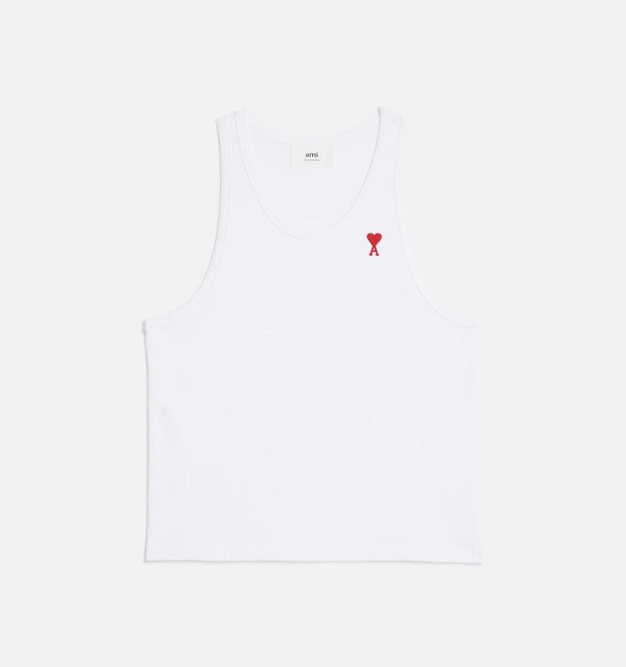 White Ami Paris Ami de Coeur Tanks | ami_IE235