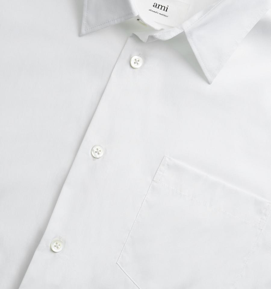 White Ami Paris Boxy Fit Shirts | ami_IE240