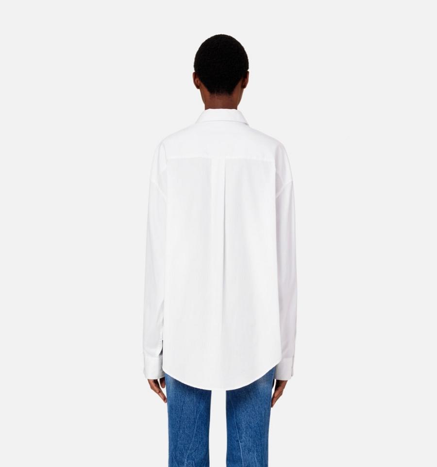 White Ami Paris Boxy Fit Shirts | ami_IE240