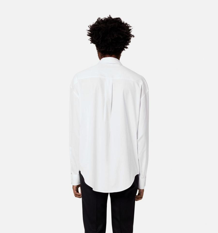 White Ami Paris Boxy Fit Shirts | ami_IE556