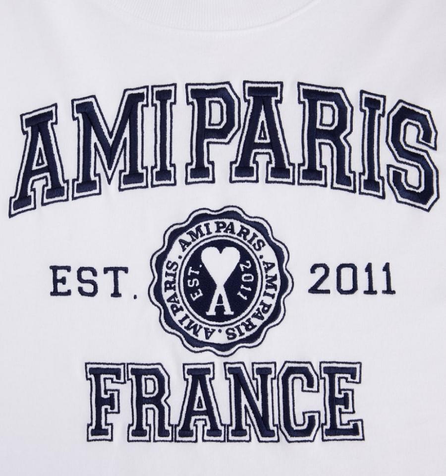 White Ami Paris Cropped Amiparis France T Shirts | ami_IE302