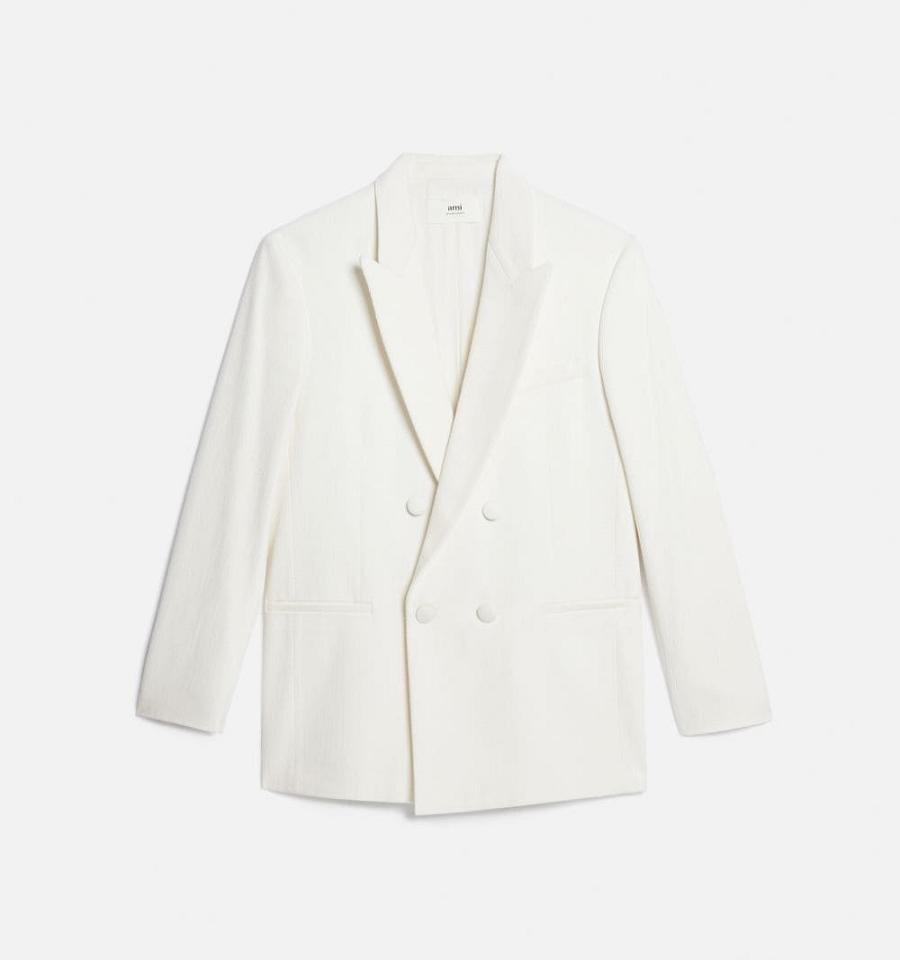 White Ami Paris Double Breasted Suits | ami_IE428