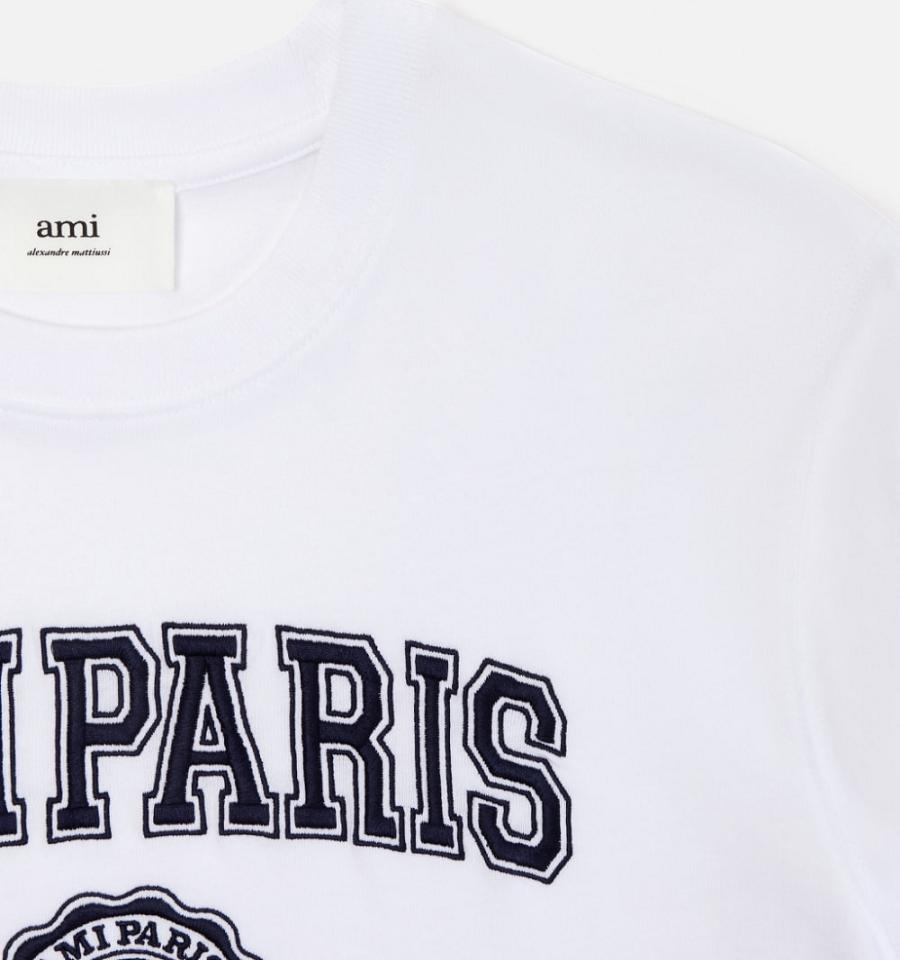 White Ami Paris France T Shirts | ami_IE539