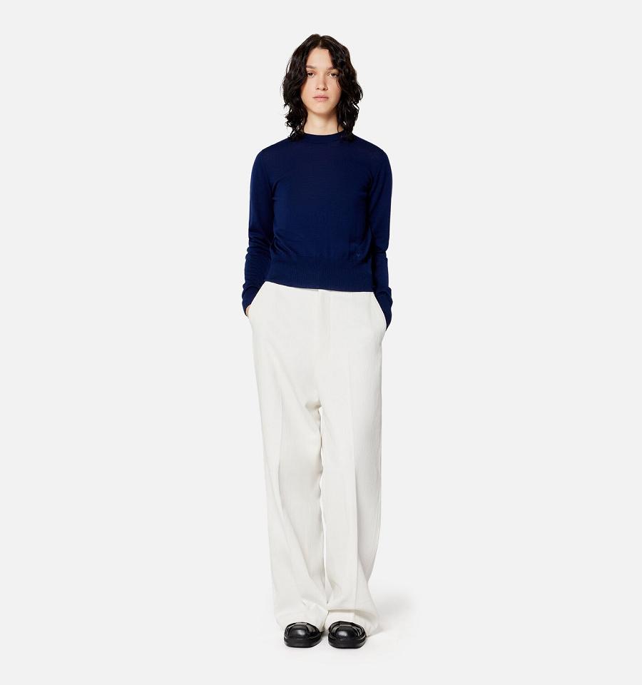 White Ami Paris Large Fit Pants | ami_IE183