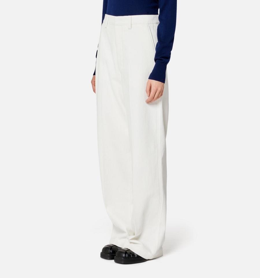 White Ami Paris Large Fit Pants | ami_IE183