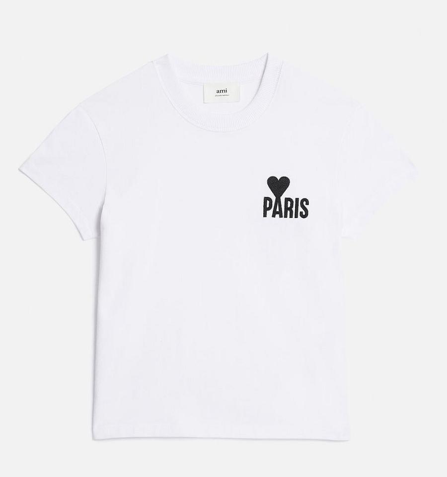 White Ami Paris Paris Ami de Coeur T Shirts | ami_IE261