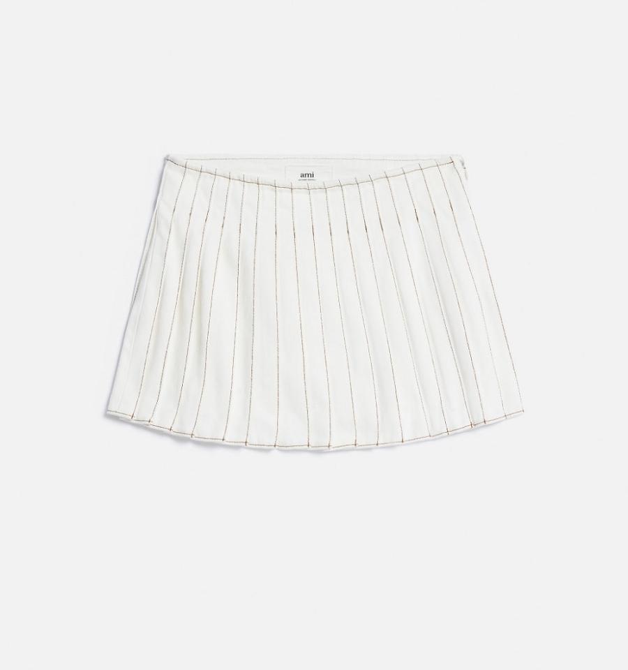 White Ami Paris Pleated Denim | ami_IE243