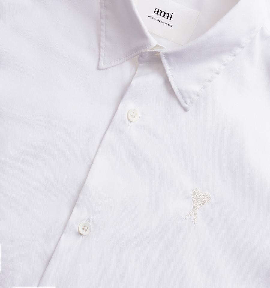 White Ami Paris Tonal Ami de Coeur Shirts | ami_IE228